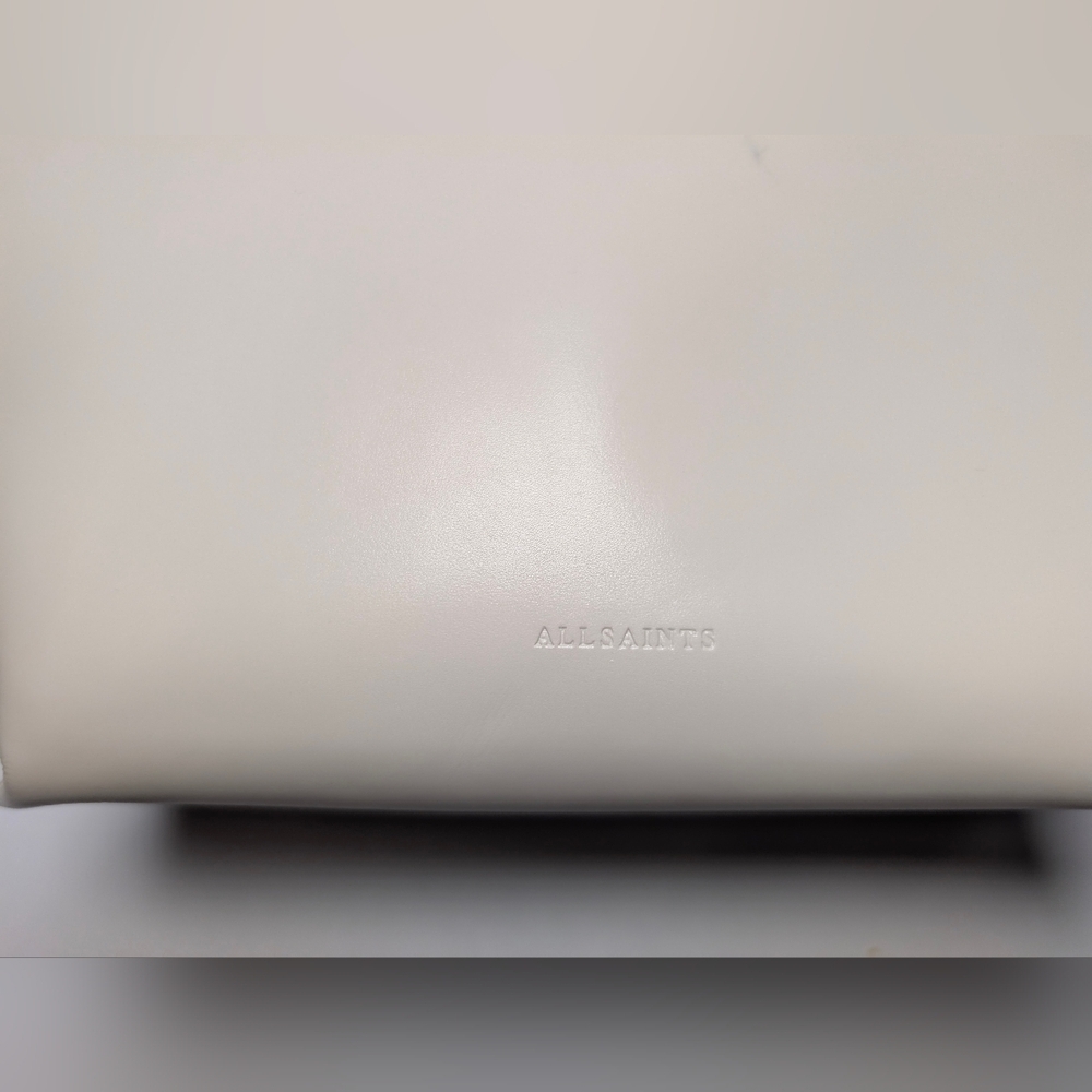 Small White leather AllSaints Anais Pouch Makeup Case - Picture 9 of 14